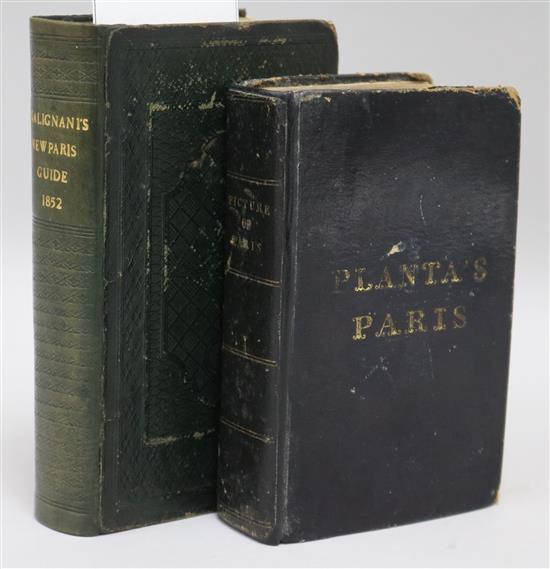 Planta, Edward - A New Picture of Paris, 16mo, calf, with two folding maps, London 1827 & Galigans New Paris Guide (2)